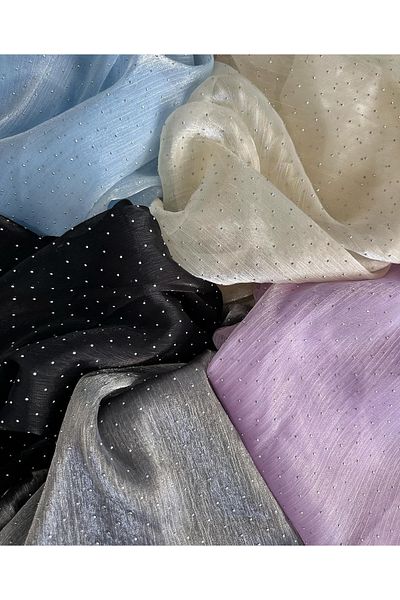 Hayalet kumaş Imported Shiny Organza with Stones