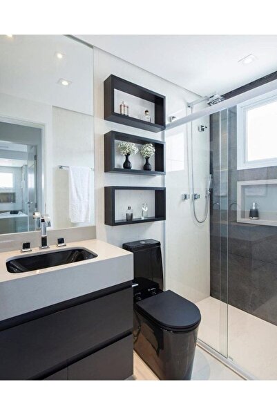 ABAS 3 lü Antrasit çok amaçlı dolap Banyo-Oturma Odası. Kullanıma Uygundur ( ...