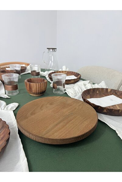 Mirilliahome Luxury 360 Degree Rotating Wooden Cheese and Pizza Board 3 cm