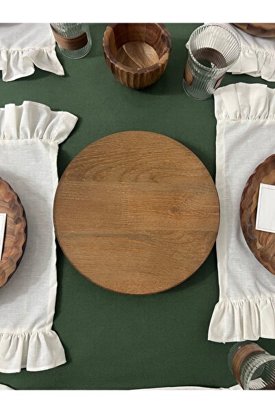 Mirilliahome Luxury 360 Degree Rotating Wooden Cheese and Pizza Board 3 cm