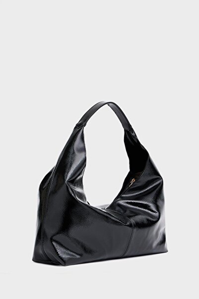 Madamra Fekete lakkbőr női fényes lakkbőr kézi és válltáska