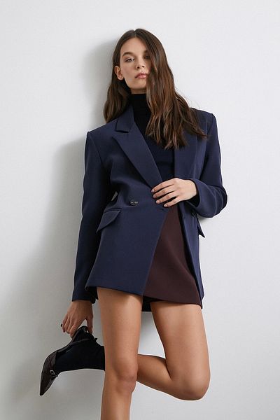 Never more Navy Blue Classic Polyviscon Shalwar