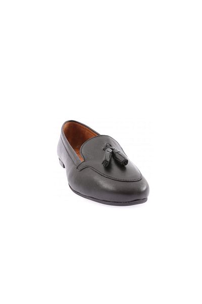 DGN Mocasini Zenne de dama cu accesorii cu ciucuri din piele naturala neagra 21532110