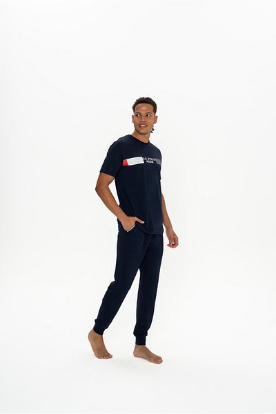U.S. Polo Assn. Σετ ανδρικών πιτζάμες U.S. Polo Assn με μπλε ναυτικό πόδι που υποστηρίζει το πόδι