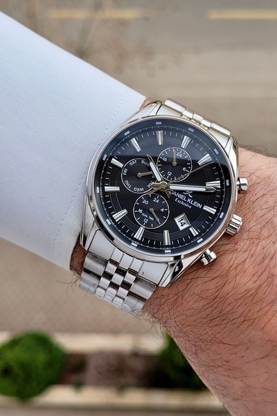 Daniel Klein Kadranı Siyah Kordonu Silver Renk 24 Ay Garantili 43 mm Erkek Ko...