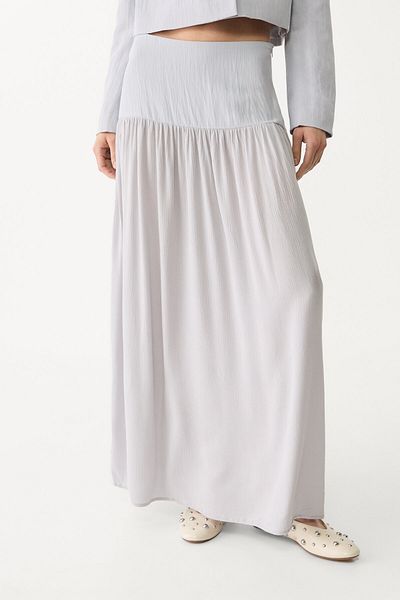 Stradivarius Contrast flowing midi skirt