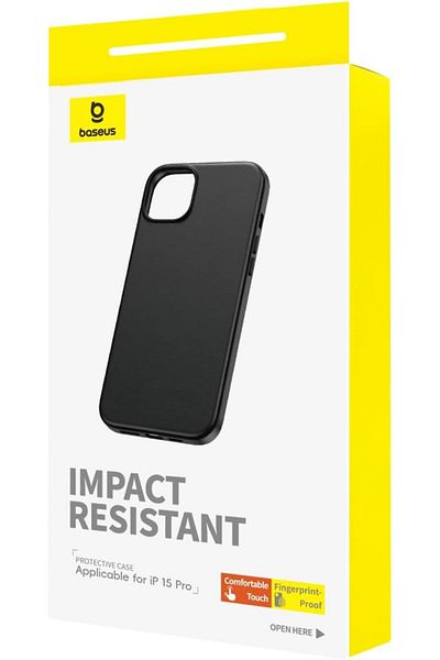 Baseus Fauxther Series Phone Case for iP 15 Cluster Black