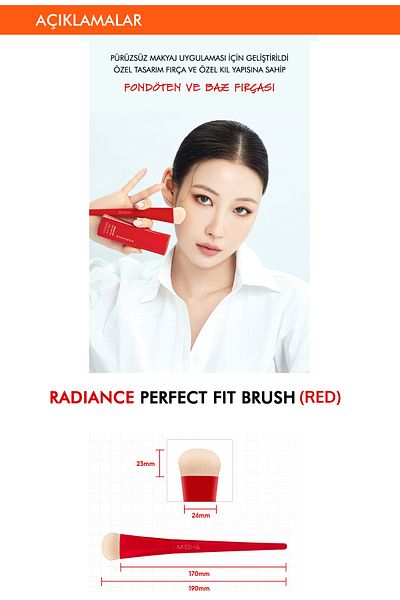 Missha radiance PerFect Fit Smooth Foundation and Base Brush - OFFering (red)