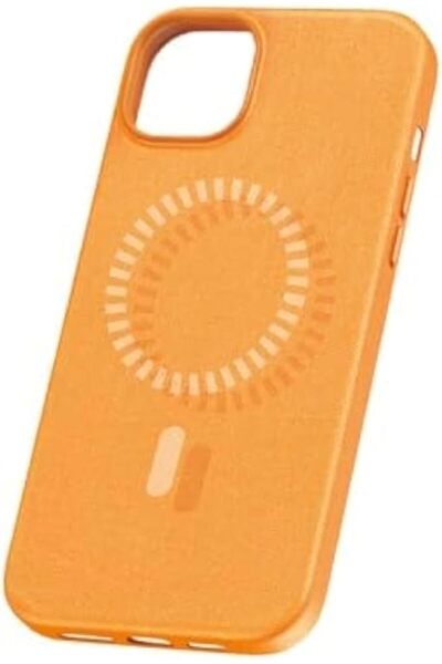 Baseus Fauxther Series Magnetic Phone Case for iP 15 Pro Max, Sunset Orange