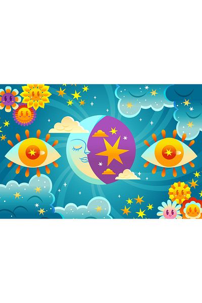 pixartsanat Moon and Sun Pixart Art Children's Special Diamond Mosaic Painting 50X40