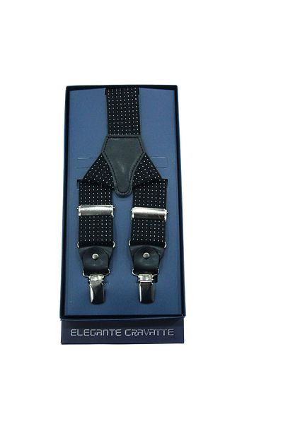 Elegante Cravatte Μαύρο Χρώμα Λευκό Πουά Salopet Παντελόνι