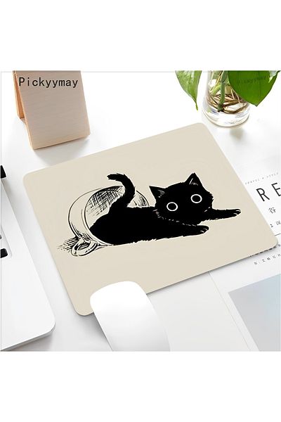Choice لوحة ماوس صغيرة من Not LockEdge مقاس 18 × 22 سم z3 Black Cat لوحة ماوس كبيرة للكمبيوتر المكتبي ولوحة مفاتيح
