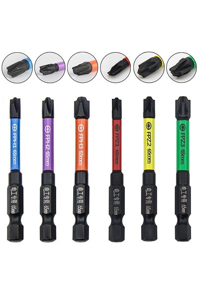 Choice 6pcs 65mm Magnetic Special Slotted Cross Screwdriver Bit For Electrician Circuit Breakers FPH FPZ...