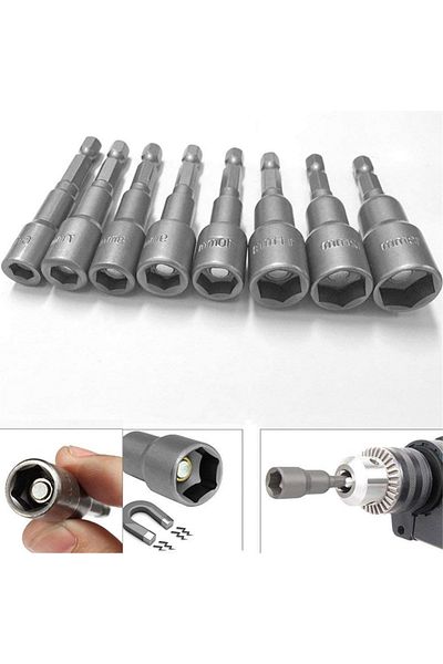 Choice 9pcs Power Hand Driver Drill Tools Set 5-13mm Metric Socket Wrench Set Power Nuts Driver Socket 1...