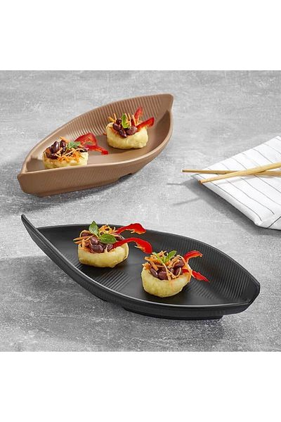 Külsan Melamine Serving Plate Set 2 Pcs 28cm Matte Black