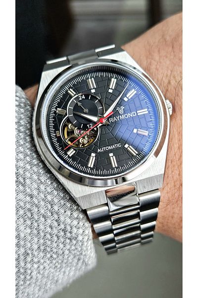 Raymond Rym- 250424   Raymond Men's Automatic Watch - Stainless Steel and Sapphire Glass - 2 Years Warranty