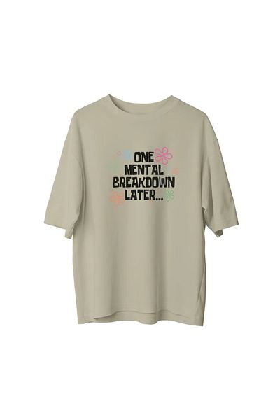 npLStore Μπλουζάκι μεγάλου μεγέθους Unisex Mental Breakdown με στάμπα