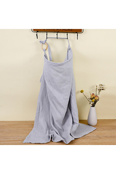 Choice غطاء رضاعة قابل للتنفس باللون الرمادي والأزرق غطاء رضاعة للأمهات من قم...