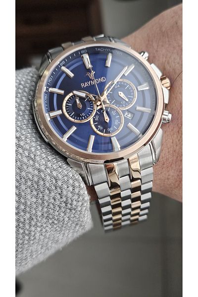 Raymond Rym-81054 Raymond Men's Wristwatch - Stainless Steel - 2 Year Warranty