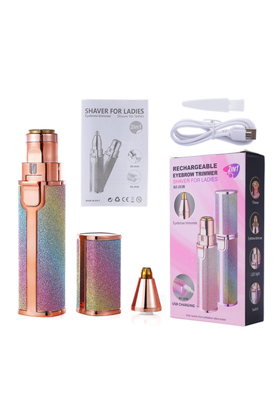choice2 Colorful 2 IN 1 Rechargeable Epilator Electric Eyebrow Trimmer Female Body Facial Lipstick Shape Hai