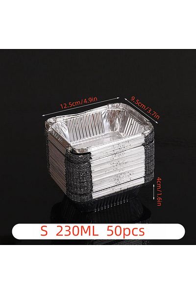 Choice Silvery-S 50pcs disposable aluminium foil, various sizes, tin pans are perfect for cooking, heating,