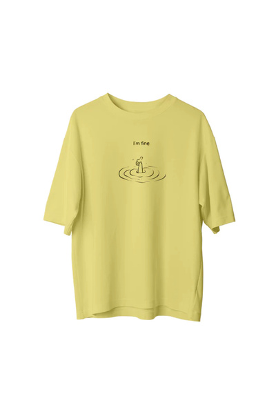 npLStore Plus size unisex Im Fine Štampano Oversize kroj T-shirt
