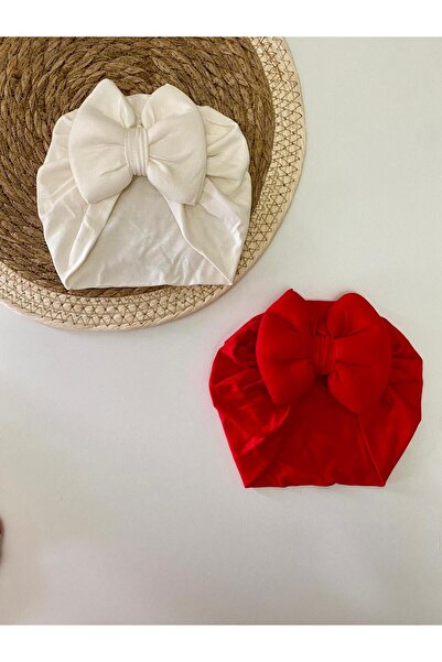 GÜNEŞ KİDS Fiyonklu Çift Katlı Bebek Bone  & Bebek Şapka Aksesuar