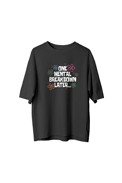 npLStore Plus Size Unisex Mental Breakdown Printed Oversize T-Shirt