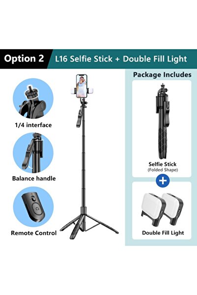 Choice L16 مع ضوء KEELEAD عصا سيلفي لاسلكية ثلاثية القوائم L16 1530 مم قابلة ...