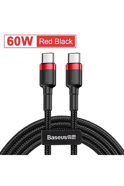 Baseus 2m 60W red Baseus USB Type C To USB C Cable For iPhone 16 15 100W PD Fast Charging Charger Cord For