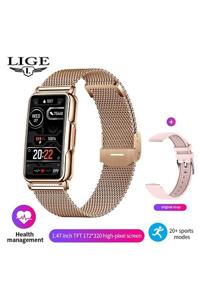 Choice Mesh belt gold For Android IOS Smart Bracelet Women Smartwatch Men Heart Rate Blood Oxygen Waterproo