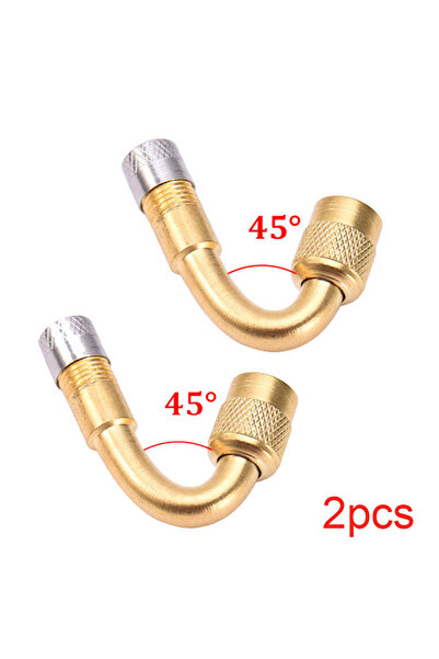 Choice1 Golden 45 Degree 2Pcs Motorcycle 45 90 135 Degree Angle Bent Valve Ad...