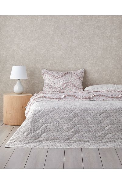 English Home Pink 200X220 cm Flora Euphoria Double Bedspread Satiri