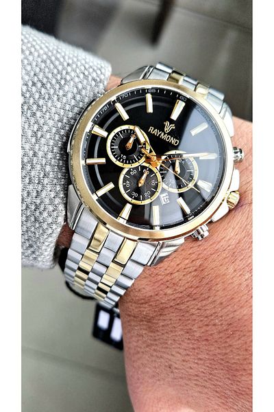 Raymond Rym-81054 Raymond Men's Wristwatch - Stainless Steel - 2 Year Warranty