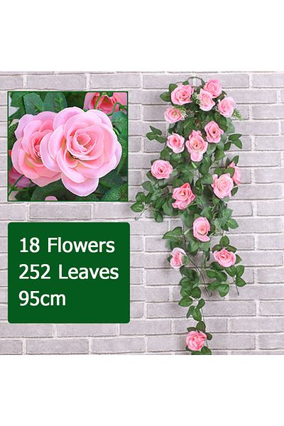 Choice 3 Artificial Flower Rattan Fake Plant Vine Decoration Wall Hanging Roses Flowers for Home Wed Party.
