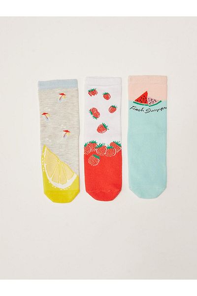 LC Waikiki Patterned Girl's Sock Socks 3-Piece (S2)