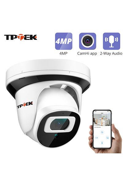 TPTEK كاميرا واي فاي 4 ميجابكسل بمقبس من الاتحاد الأوروبي، كاميرا واي فاي 4 ميجابكسل، كاميرا مراقبة داخلية منزلية بدقة 2 ميجابكسل 1080 بكسل، اتجاهين