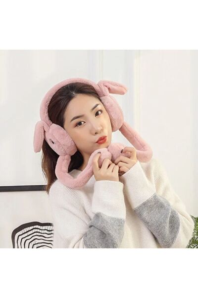 SilkRoute Căști de iarnă cu urechi de iepure drăguțe - Pluș