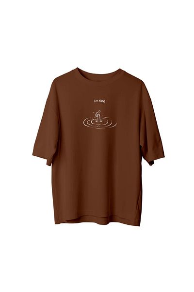 npLStore Голям размер унисекс тениска Im Fine Printed Oversize