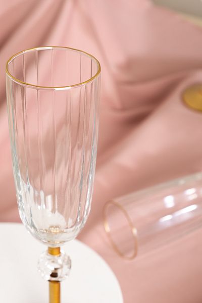 MEST Emora Gold Coffee Water Glass Set - 6 Pieces, 150 Cc Elegance and Elegance