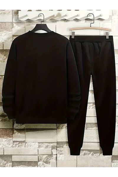 DAXİS Sportwear Company Men's Switzerland Printed Tracksuit Set Sweatshirt Jogger Sweatpants - Bottom Top Set
