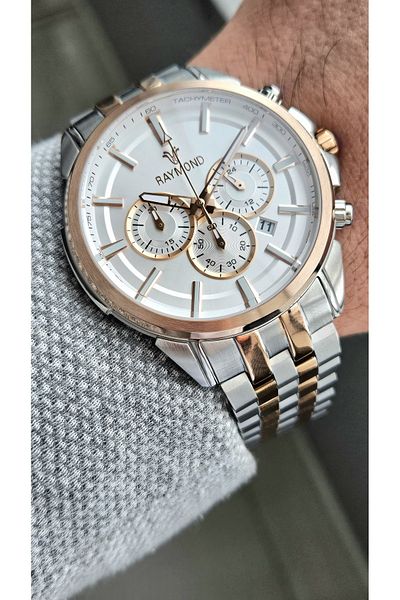 Raymond Rym-81054 Raymond Men's Wristwatch - Stainless Steel - 2 Year Warranty