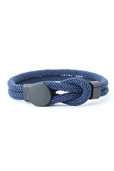 Choice 19.5cm(7.5inch) Navy New Novel Men Rope Bracelet Double Layer 4mm Nylon Cord Chain Braclet 3 Sizes L