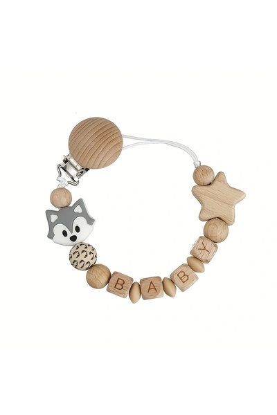 Choice مشابك مصاصة للأطفال من MXLB-chocolate، حامل حلمات خشبي، سلسلة مشبك من السيليكون على شكل دب كوالا حيوان