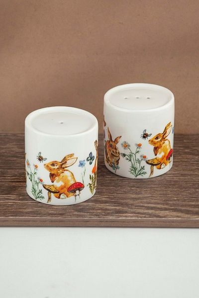 Bursa Porselen Dekor Rabbit Porcelain Salt & Pepper Shaker