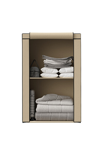 ELFİDA Özel Tasarım Güçlendirilmiş Çelik Yapım Yorgan Hurcu, Yüklük, Saklama Dolabı, Bej Renk Bez Dolap