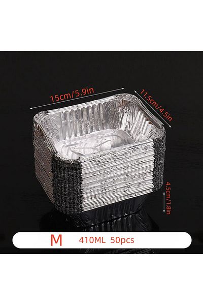 Choice Silvery-M 50pcs disposable aluminium foil, various sizes, tin pans are perfect for cooking, heating,