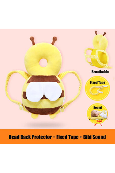 Choice وسادة حماية ظهر رأس الطفل من القطيفة الصفراء مقاس 34 سم، تساعد على تعل...