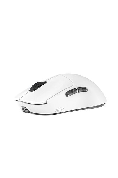 Choice ماوس ألعاب لاسلكي Aztec PAW3395 من Kysona باللون الأبيض 55 جرامًا خفيف الوزن للغاية 26000 نقطة في البوصة 6 أزرار 90 مليون