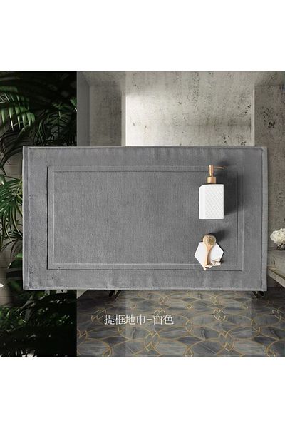 Choice 50x80cm Grey White Floor Towel Thicken Jacquard Spa Bathroom Mat Hotel Home Grey Bath Mats 100%cotto